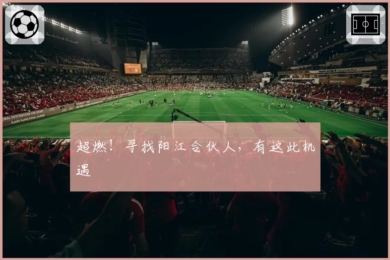 超燃！寻找阳江合伙人，有这此机遇